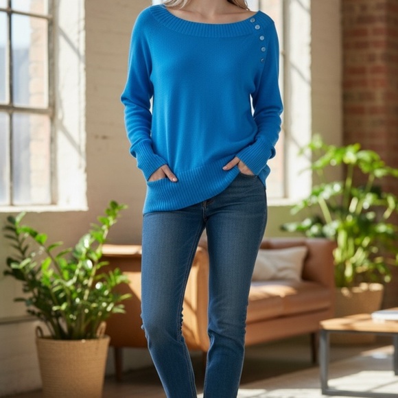 Banana Republic Tops - Banana Republic Womens Blue Button-Detail Sweater S